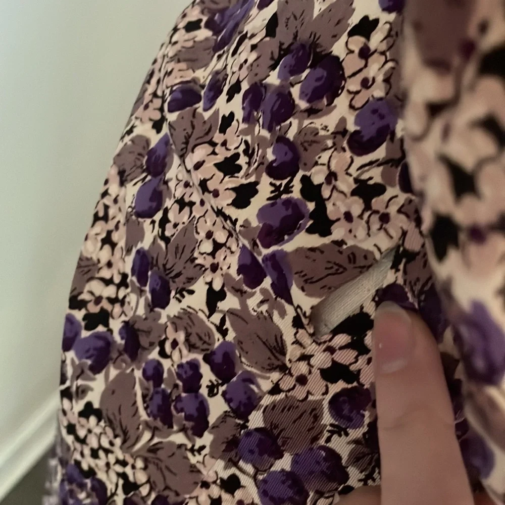 Vintage 1940’s Rayon Jersey Purple Raspberry Print Long Sleeve Dress - Picture 13 of 16